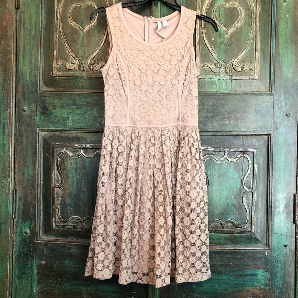 Tan lace dress